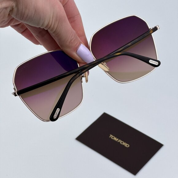 Tom Ford Women BRAND NEW Sunglasses CLAUDIA-02 Gold Havana Gradient FT0839 52F - Picture 2 of 10